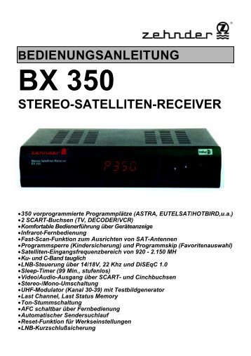 bedienungsanleitung stereo-satelliten-receiver - Zehnder