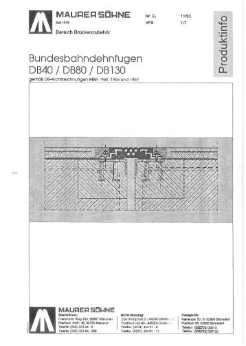 [Produktinfo] Bundesbahndehnfugen DB40, DB80, DB130 (2 MB)