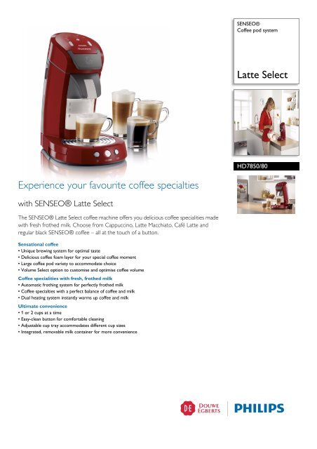 HD7850/80 SENSEO® Coffee pod system - Philips