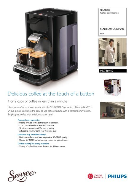 kroeg Massage Junior HD7860/60 SENSEO® Coffee pod machine - Philips