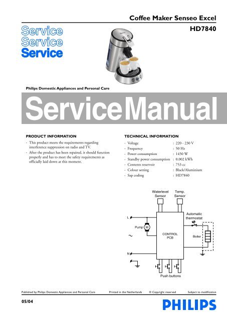 Coffee Maker Senseo Excel HD7840 - Expert-CM