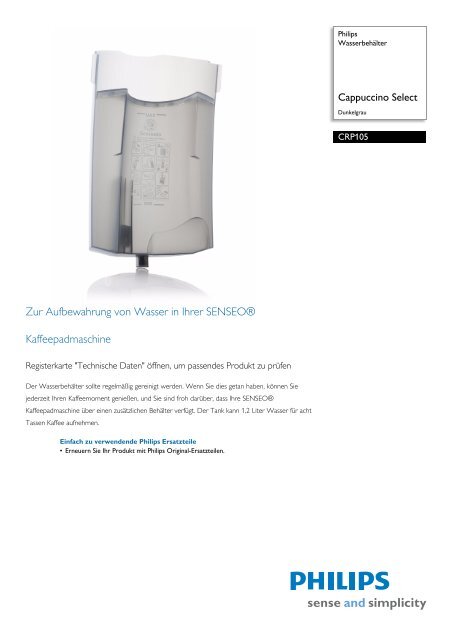 CRP105/01 Philips Wasserbehälter