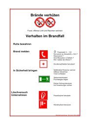 Brände verhüten Verhalten im Brandfall