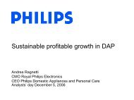 Sustainable profitable growth in DAP (1.6 - Philips