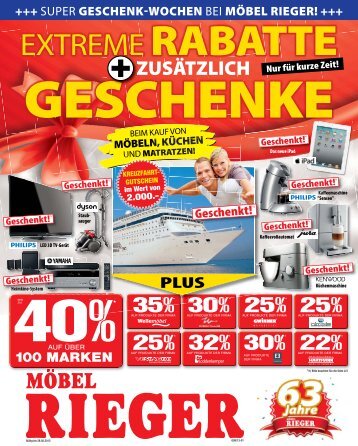 AB EINEM EINKAUFSWERT von 2.500. € bis 3.999. - Möbel Rieger