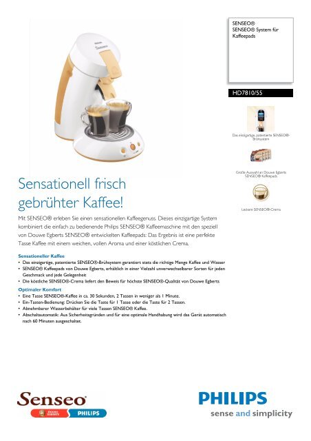HD7810/55 SENSEO® SENSEO® System für Kaffeepads