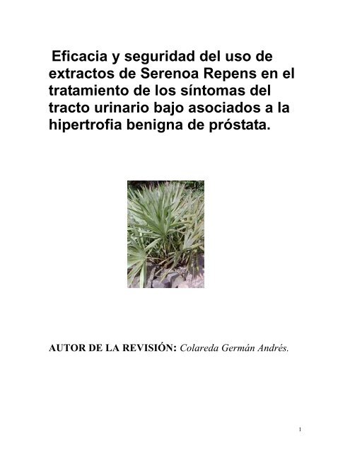 cáncer de próstata y serenoa repensar