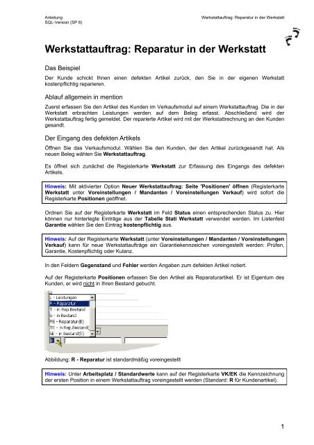 Werkstattauftrag Reparatur In Der Werkstatt Mention