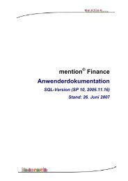 mention Finance Anwenderdokumentation