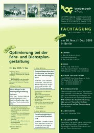 FACHTAGUNG Optimierung bei der Fahr- und Dienstplan - Mentz ...