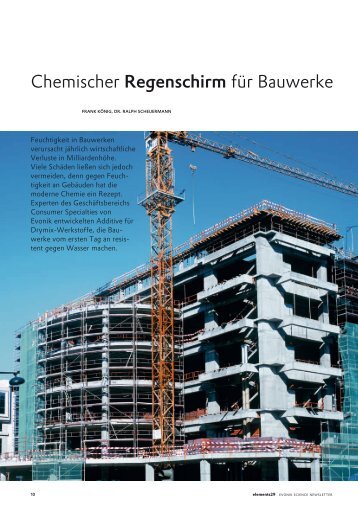 Chemischer Regenschirm für Bauwerke - Construction Chemicals