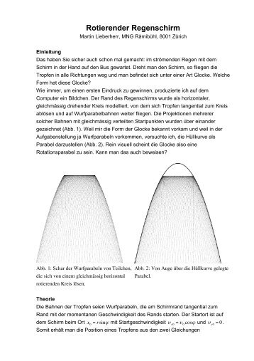 Rotierender Regenschirm - www.physik.li