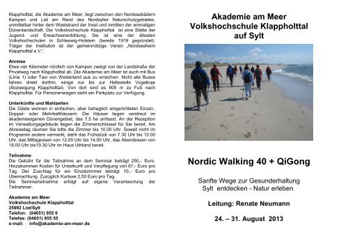 Nordic Walking 40 + QiGong - Akademie am Meer
