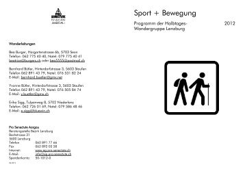 Programm Der Halbtages - Pro Senectute