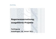 Regenwassernutzung, ausgeführte Projekte - Mall AG