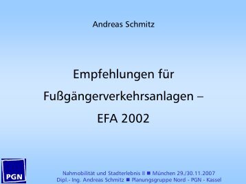 Empfehlungen für Fußgängerverkehrsanlagen – EFA 2002