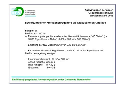 Einführung gesplittete Abwassergebühr in der Gemeinde ...