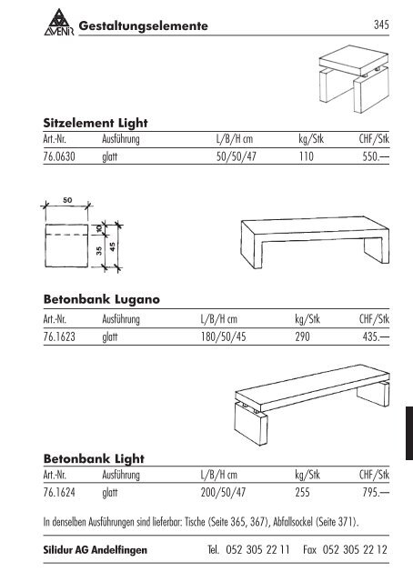 Gesamtpreisliste (PDF) - Die Silidur AG