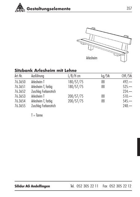 Gesamtpreisliste (PDF) - Die Silidur AG