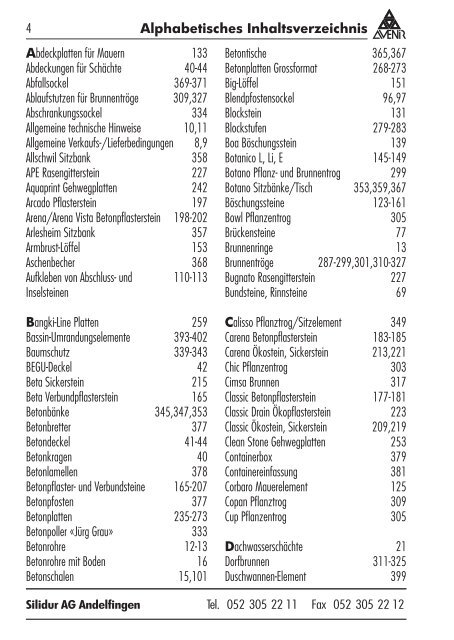 Gesamtpreisliste (PDF) - Die Silidur AG