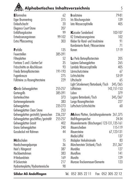 Gesamtpreisliste (PDF) - Die Silidur AG