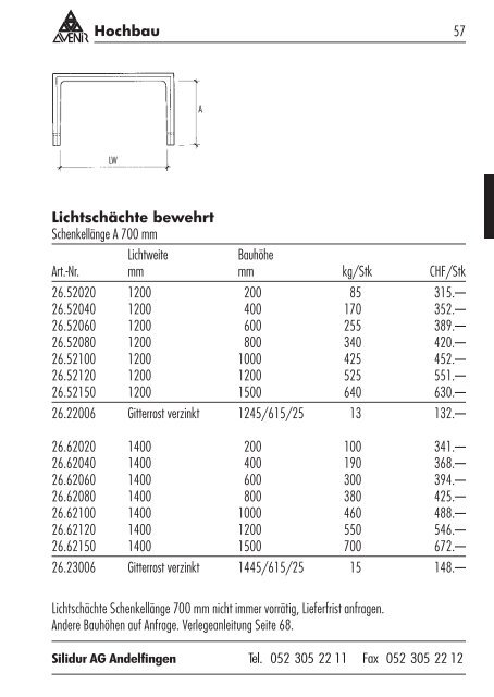 Gesamtpreisliste (PDF) - Die Silidur AG