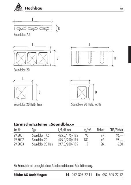 Gesamtpreisliste (PDF) - Die Silidur AG