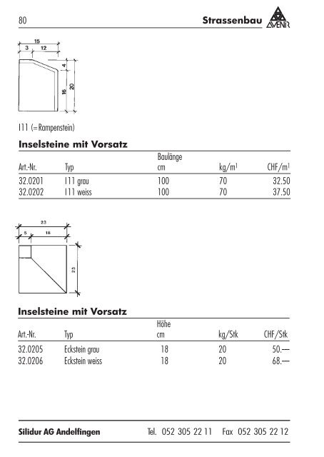 Gesamtpreisliste (PDF) - Die Silidur AG