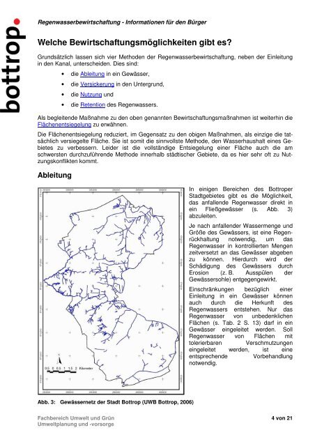 Regenwasserbewirtschaftung Informationen für den Bürger - Bottrop