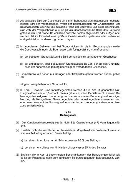 Satzung über die Erhebung von Abwassergebühren ... - Stadt Ahaus