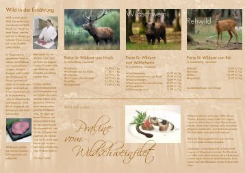 Rehwild Hirsch Wildschwein - Wildspezialitäten Oertel