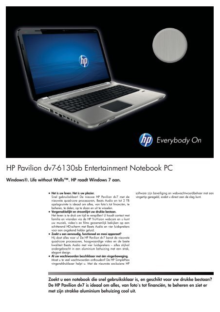 HP Pavilion dv7 6130sb Entertainment Notebook PC - 2Compute