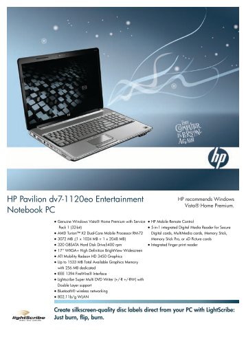 PSG Consumer 3C08 OV2 HP Notebook Datasheet - OK-beint