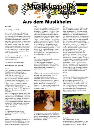 Infoblatt 2012 - Musikkapelle Akams