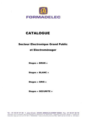 CATALOGUE FORMADELEC 2011 - TRONIC - Fedelec