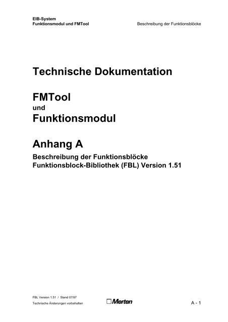 Technische Dokumentation FMTool Funktionsmodul Handbuch