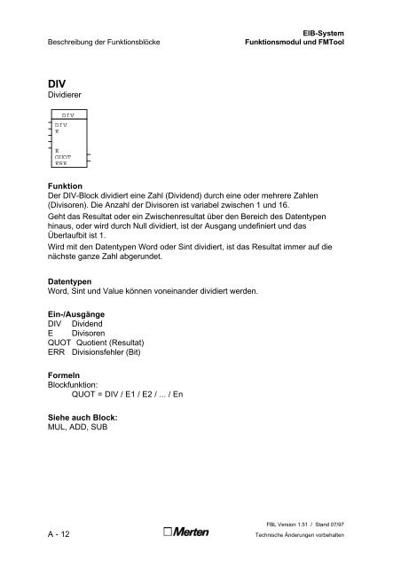 Technische Dokumentation FMTool Funktionsmodul Handbuch