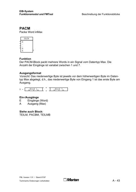 Technische Dokumentation FMTool Funktionsmodul Handbuch