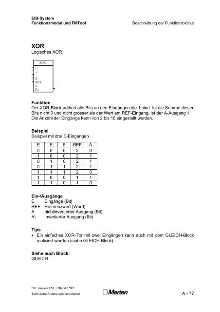 Technische Dokumentation FMTool Funktionsmodul Handbuch