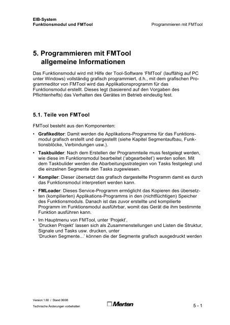 Technische Dokumentation FMTool Funktionsmodul Handbuch