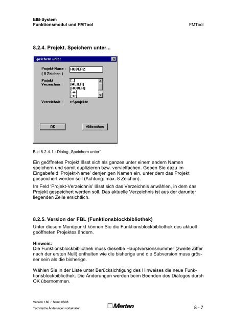 Technische Dokumentation FMTool Funktionsmodul Handbuch