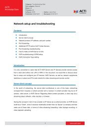 Network setup and troubleshooting - ACTi