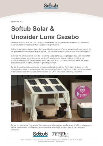 Softub Solar & Unosider Luna Gazebo