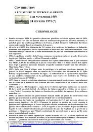 CONTRIBUTION À L'HISTOIRE DU PÉTROLE ALGÉRIEN 1er