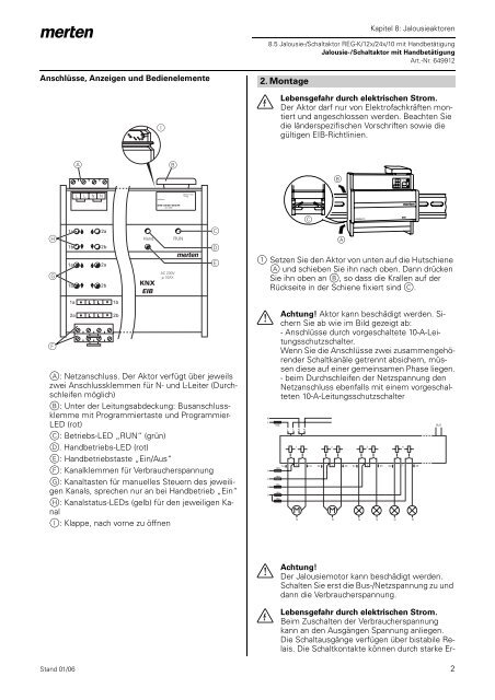 Jalousie-/Schaltaktor REG-K/12x/24x/10 mit Handbetätigung ...