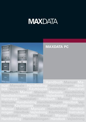 MAXDATA PC Handbuch Manual Ma- nuel Manuale Handleiding ...