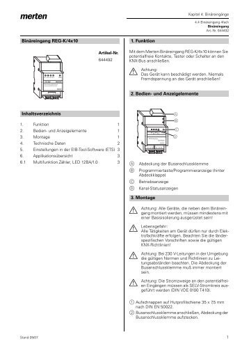 644492 Binäreingang REG-K/4x10