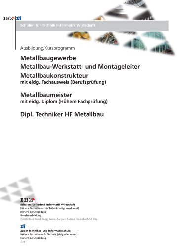 Metallbaugewerbe Metallbau-Werkstatt- und Montageleiter - Zti