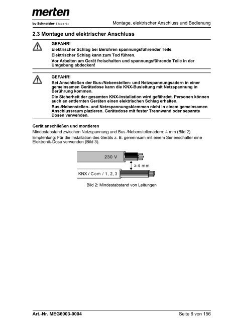 MEG6003-0004 KNX Jalousieaktor UP mit 3 Eingängen