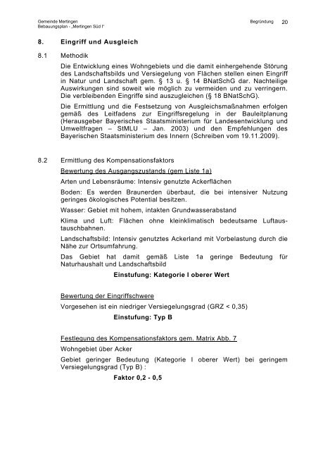 Bebauungsplan Mertingen Süd I - Textteil